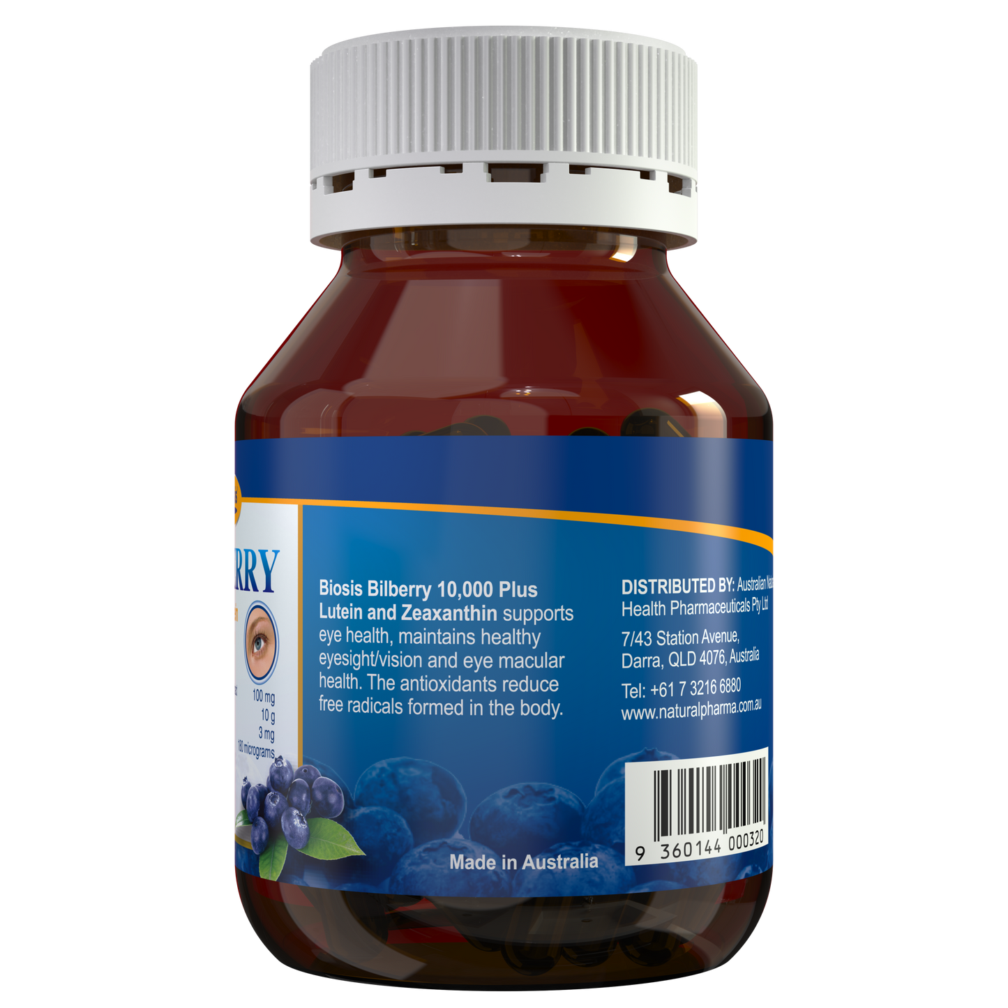 【澳洲 Biosis】山桑子膠囊 10000mg 晶亮配方(添加葉黃素+玉米黃質)60粒/瓶