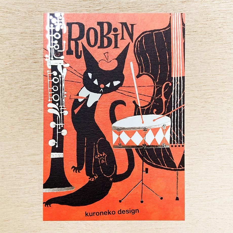 日本 表現社  黑貓意匠 KURONEKO DESIGN 燙金 明信片