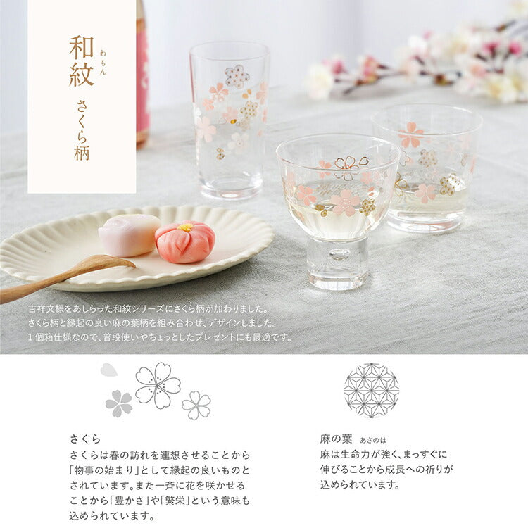 日本 東洋佐佐木 麻葉紋 櫻花 玻璃 清酒杯