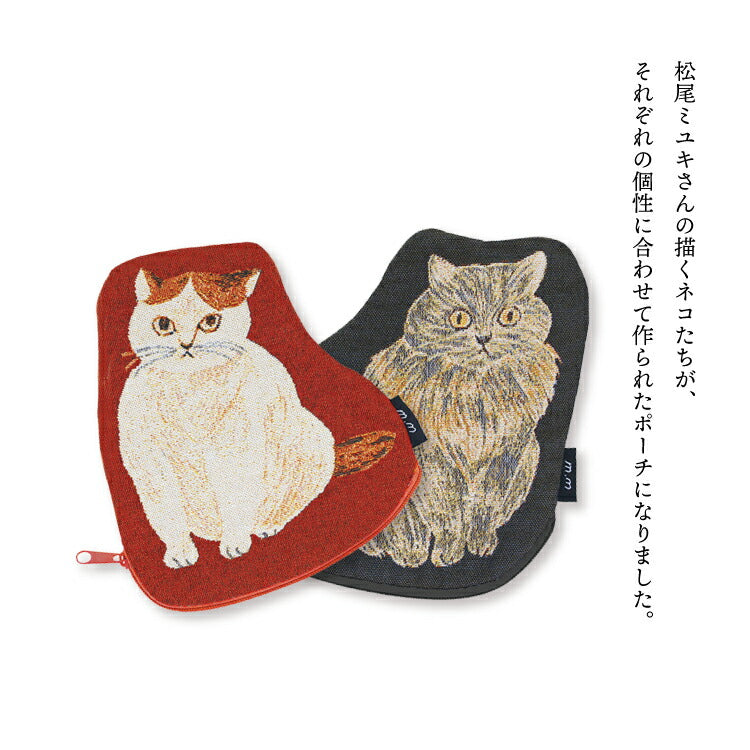 日本 松尾美雪 Miyuki Matsuo 貓咪 刺繡 造型剪裁 收納包