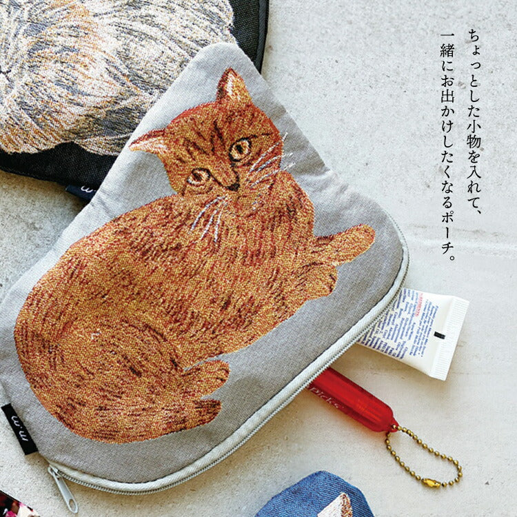 日本 松尾美雪 Miyuki Matsuo 貓咪 刺繡 造型剪裁 收納包