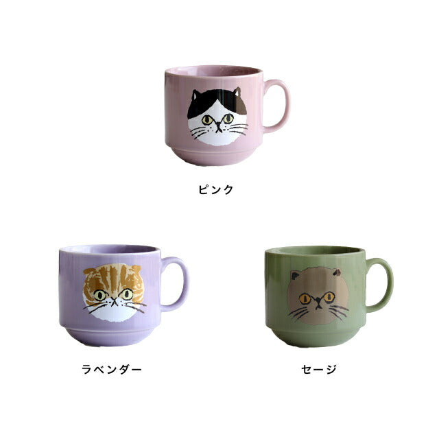 日本 etendue Dessin 貓臉 馬克杯 300ml