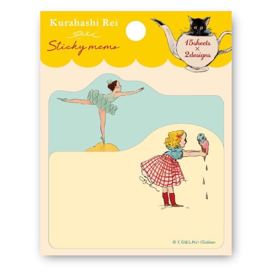 日本 插畫家 Kurahashirei くらはしれい 便利貼 大+小 套組 《女孩的甜點下午茶》